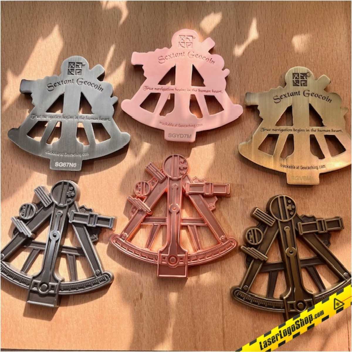 Sextant Geocoin - 3er Komplettset incl. XLE "Captain - Satin Cooper"